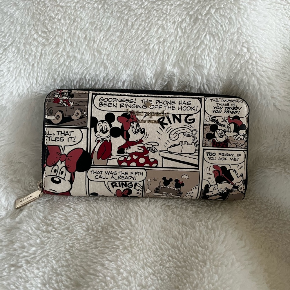 Kate Spade Disney Minnie Mickey Mouse Continental Zip Wallet